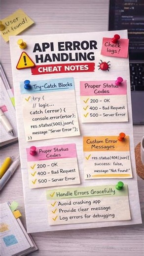 APIError Handling Cheat Notes🔥| Backend Developers Must Know#api#errorhandling#validation#expressjs