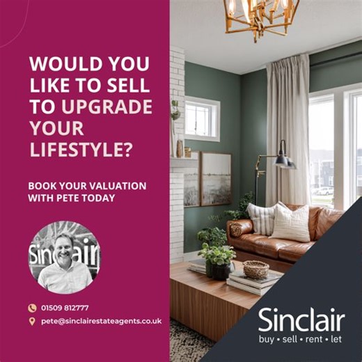 🌿 Thinking about a fresh start, better amenities, or a peaceful change of pace? Whether you're dreaming of the countryside or a new community, now could be the perfect time to sell. 🏡 Let Sinclair Estate Agents guide your journey — from your first thoughts to your final sale. 🕒 Start with a 60-second market estimate to see what your home could be worth! 👉 www.sinclairestateagents.co.uk/#valuation 📧 pete@sinclairestateagents.co.uk 📞 01509 812777 #TimeToSell #LifestyleUpgrade #MoveWithSincla