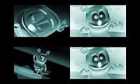 Mix of 4 videos from youtube : Gummy Bear Song HD (Four X-Ray & Robot Voice Versions at Once)