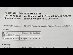 Escape/Fusion Coolant Loss - 1.5L EcoBoost - Here is the info you need to know. TSB 20-2100