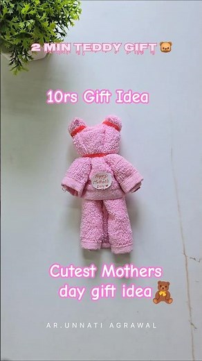 2 Min Teddy Gift from Handkerchief 🐻 | Last Minute Mother’s Day DIY❤️ #mothersday #teddybear #viral