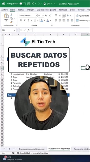 Excel detecta coincidencias automáticamente 📊 #ElTioTech #Excel #excellence #exceltutorial #shorts | El Tio Tech