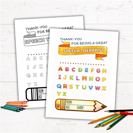Speech Therapist Thank You Gift | Printable Coloring Pages | INSTANT DOWNLOAD | Speech Therapy Teacher Appreciation Gift | Coloring Page - Etsy