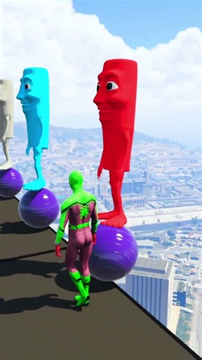 GTA V Epic Spider-Man Ragdoll Jump Fail & Tung Tung Sahur #07 #shorts #gtav