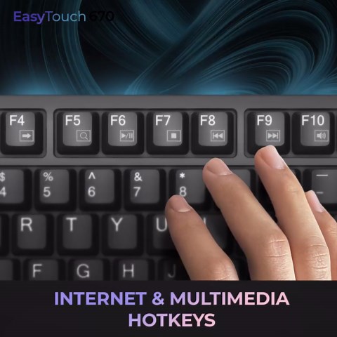 Adesso AKB-670UB Mechanical Keyboard with Copilot AI Hotkey - Blue Switch, Multi-OS Compatible | Enhanced Productivity with Tactile Feel and Multimedia Keys