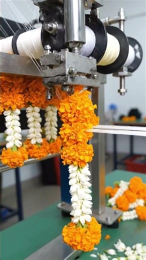 Flower Garlands Made by Machine