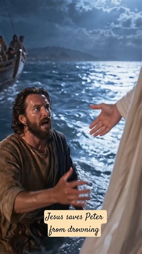 Jesus saves Peter from drowning || Jesus walks on water #jesus #sea
