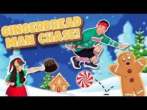 🍪🏃 VIDEOGAME WORKOUT Level Run | Catch the Gingerbread Man! Kids Christmas Exercise
