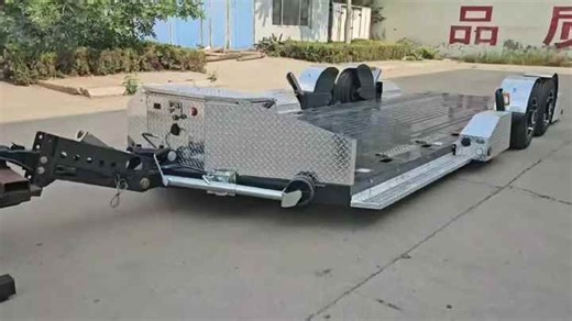 New Heavy-Duty OMT1000 Double Axle Platform Trailer with 1-Ton Capacity for Logistics & Industrial Cargo Transport