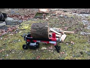 Demo: 5 ton electric log splitter from Harbor Freight