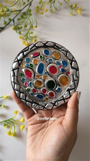 metal embossing✨❤️#upcycling#metalart#shortsfeed#shorts#bestoutofwaste#fridgemagnets#foil#diy#craft