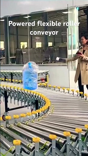 Powered flexible retractable roller conveyor #conveyor