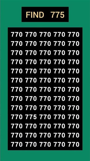 Find the number 775 😱 #shorts #trending #viral #puzzle #maths #education #youtubeshorts #iqtest