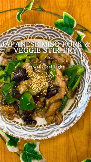 Japanese Miso Pork Stir-Fry with Eggplant & Peppers
