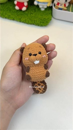 Crochet beaver 🦫. pattern by @wendylidesign on IG #crochet #amigurumi