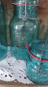 4 Vintage IMPERFECT Reproduction Aqua Blue Ball Ideal Bicentennial Wire Bail Jars With Aqua Glass Lids Half Gallon Quart Pint Half Pint Jars - Etsy