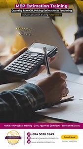 Become an Expert in MEP Estimator Learn to estimate HVAC, Electrical, Plumbing & Fire Fighting systems with precision and confidence. This comprehensive training covers: ✅ Quantity Take-Off from drawings ✅ Pricing Estimation for real-world projects ✅ Tendering Process and document preparation ✅ Manual Calculations for hands-on understanding ✅ PLAN SWIFT Software for faster, digital estimation Whether you're an engineer, estimator, or beginner in the MEP field — this course will level up your ski