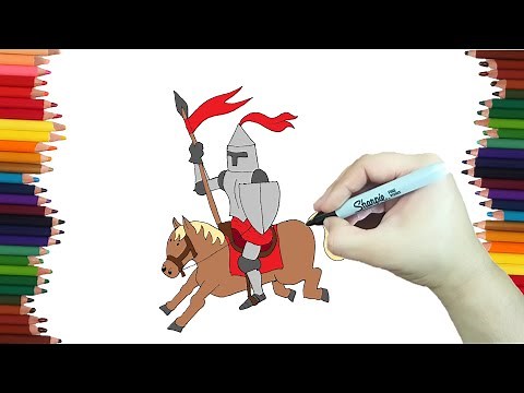 How to draw easily a KNIGHT ON HORSE Step by Step