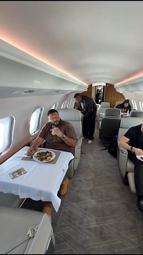 Eating in the Sky ✈️ DJ Khaled - Private Jet Dining #djkhaled #privatejet #shorts