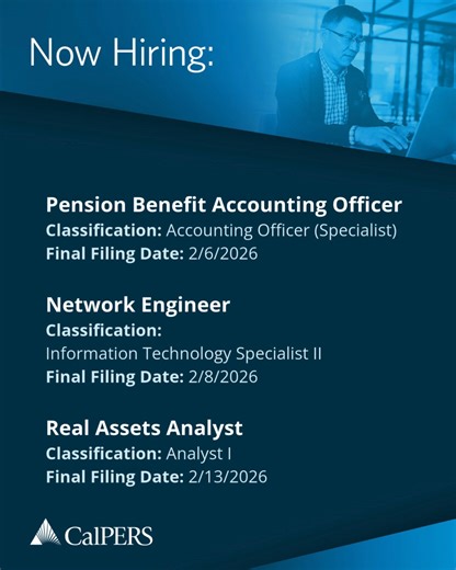 We're hiring! Check out these job openings and more. Some close soon, so apply today: https://bit.ly/4jaiw4J #Hiring #Jobs #GovernmentJobs #Recruitment | CalPERS