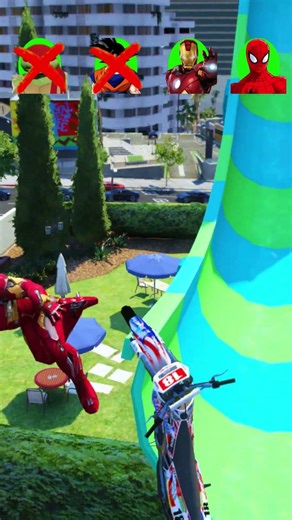 SPIDERMAN WATER SLIDE CHALLENGE #SHORTS