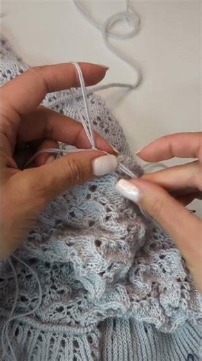 Attaching a finger chord to my hand-knit top