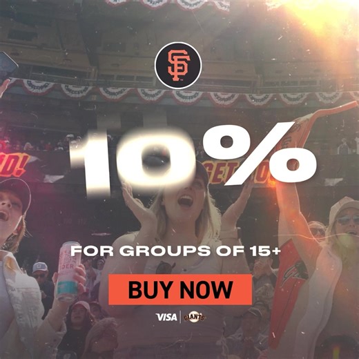 Unlock 20% off Giants group tickets with just 15 guests. Plan your outing now. Buy online. | San Francisco Giants