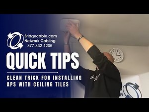 Working with Ceiling Tiles installing data network cabling and APs. Clean Trick with BridgeCable.com