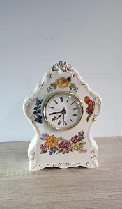 Vintage Floral Porcelain Mantel Clock – Decorative Quartz Clock - Etsy