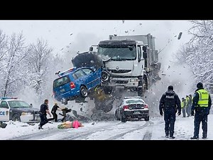 Idiots With Diesel Trucks: Ice Road Madness Caught On Camera | EXTREME Winter Driving Fails #14