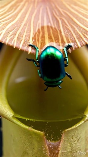 How does a pitcher plant trap its prey?