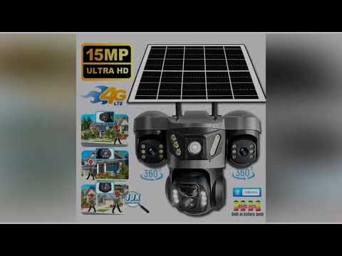15MP Triple Lens PTZ 10X Zoom Solar Camera Outdoor Triple Screen 4G SIM Secure 360Â° Auto Tracking S