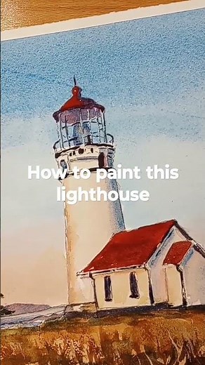 You can learn how to paint this lighthouse in watercolor | Stay tuned for my new Quick Guide
