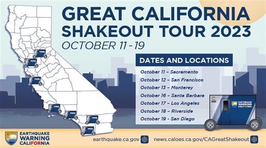 Cal OES Promotes Earthquake Preparedness with Great ShakeOut Earthquake Drill and Tour | Cal OES News