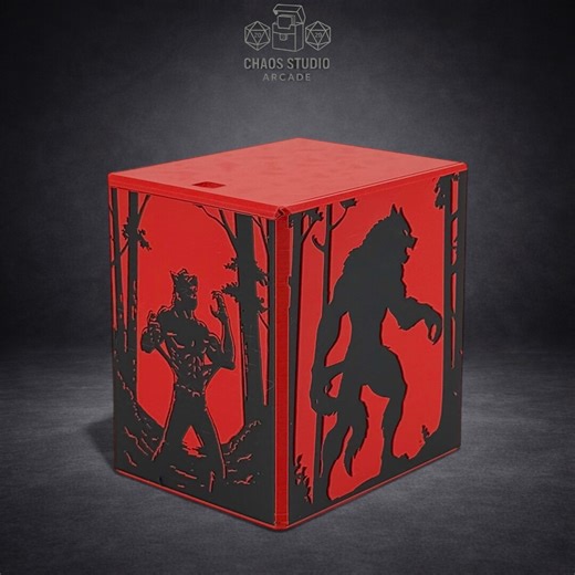Werewolf MTG Commander Deck Box | Red & Black Horror Themed Card Storage | Friction Fit | Holds Double-sleeved Cards - Etsy
