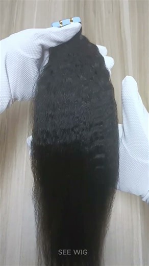 Tape In Hair Extensions - #1B Kinky Straight Human Hair😘😘😘