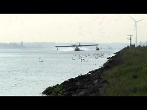 FULL HD Consolidated PBY-5Y Catalina (scary) take off from noordzeekanaal. may 10 2015