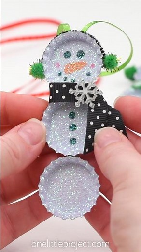 Bottle Cap Snowman Ornament ☃️⛄️