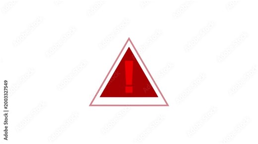 Risk caution message icon animation. Danger error icon. Warning Sign Background 4K Looping Animation.