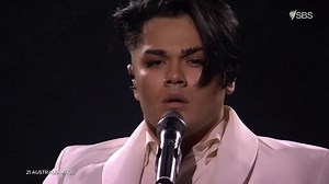 Australia's Sheldon Riley performs in the 2022 Eurovision Song Contest