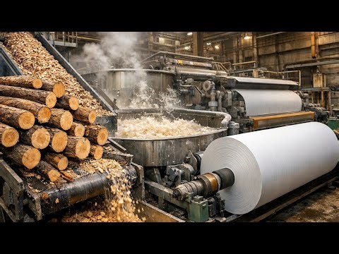 From Wood to Paper: Inside the Massive Factory Process