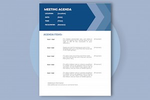 Meeting Agenda Template, Editable Microsoft Word Document, Meeting Schedule Template, Edit and Print in Microsoft Word - Etsy