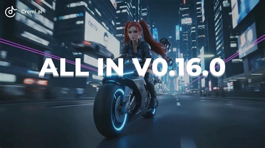 🔥 HOT: Cremi.AI V0.16.0 just leveled up your creative control!! 🧠 Advanced Prompt Editing Long prompts are now split into Subject, Action, Environment, and Camera Angle. Cleaner to read. Easier to tweak. Way more control. 🔍 Image Zoom in Storyboard & Scene Editor Zoom into your scenes at full resolution and refine the details before generating. Plus a few more quality of life upgrades: ✨ Reward notifications with a "red dot" alert so you never miss free credits ✨ An improved Learning Center w