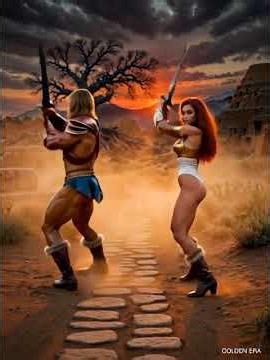 ¡Entrenamiento Legendario! He-Man y Teela Practicando Katas en Eternia Desértica ⚔️