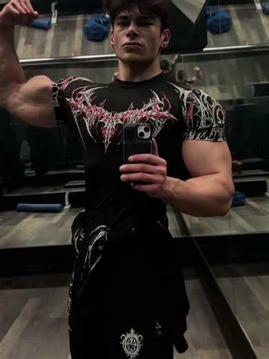 Dark Gothic Gym Fit 🖤💪 High-Elastic Quick-Dry Fitness T-Shirt #gymshorts