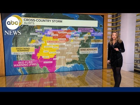 Major cross-country storm bringing heavy snow, severe storms and fire danger