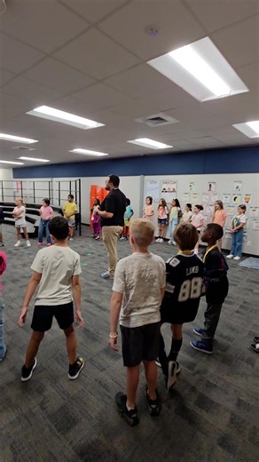 Jump in, jump out—introduce yourself! What a fun way to practice rhythm, build confidence, and get to know classmates. We love seeing those moves! Music class is such an important part of growing creativity, connection, and joy at school! 🦁🎶 | Hamilton Elementary School