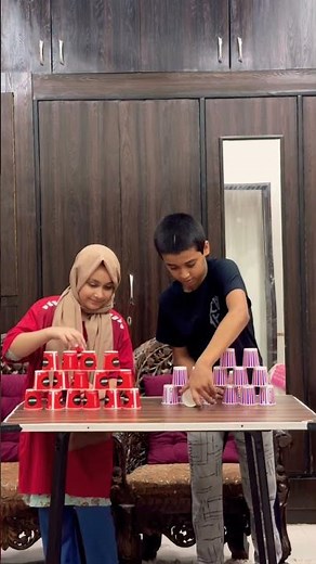 Tea Cup Bridge Challenge | Fun Family Game || game using Cups Only#ytshorts