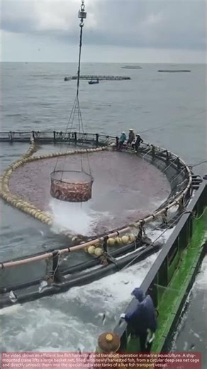 Unbelievably Efficient! This Is How Modern Fish Farms Are Harvested. #automobile #farming