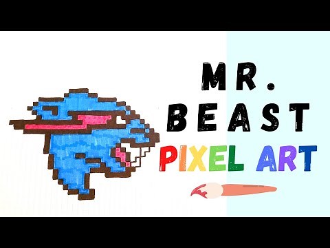 How to Draw the MR. BEAST LOGO! - Hand Drawn Pixel Art